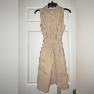 J. McLaughlin Khaki Sleeveless Shirtdress. Size 2